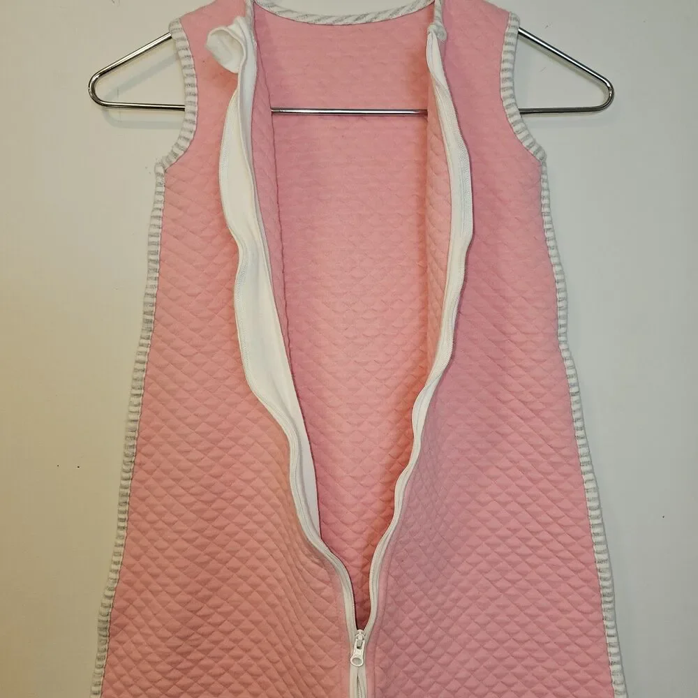 Zigjoy Sleep Sack Full Reversible Zipper Sz 12-19 Months Pink Muslin Cotton